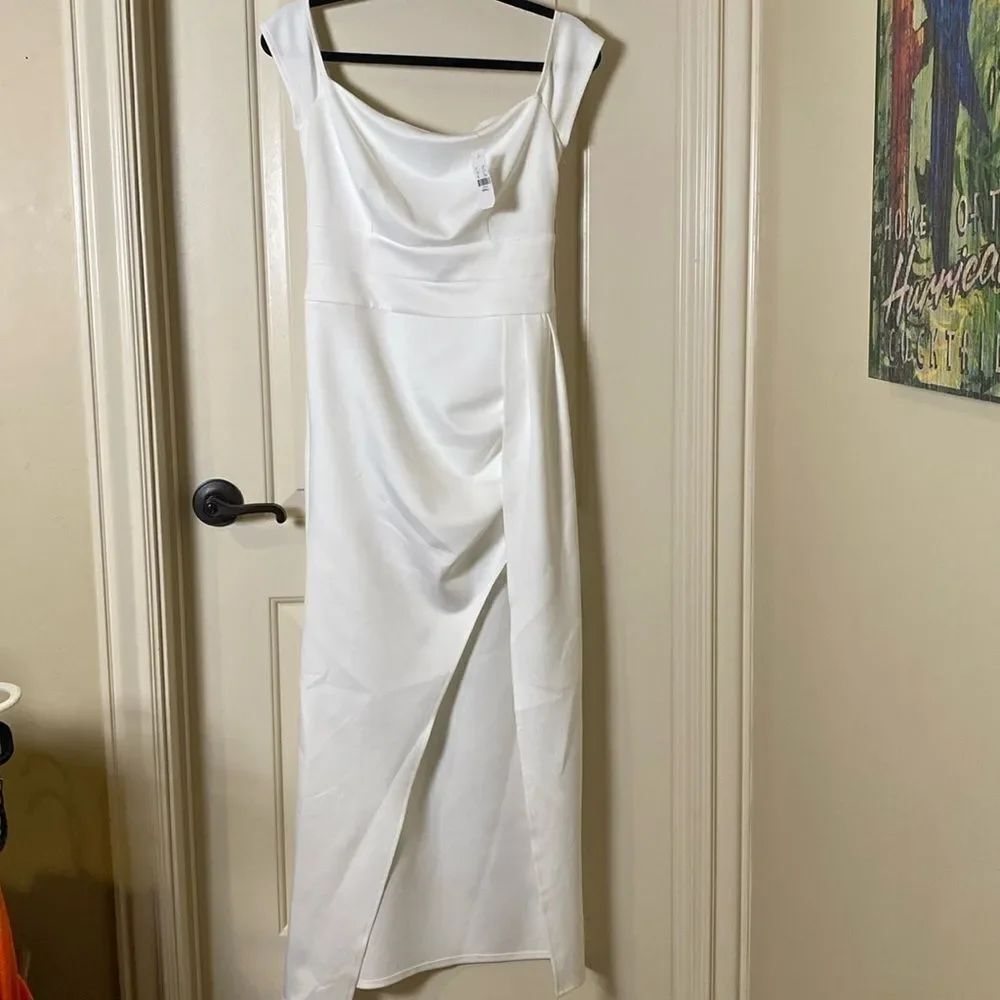 Gabrielle Union White Dress High Slit